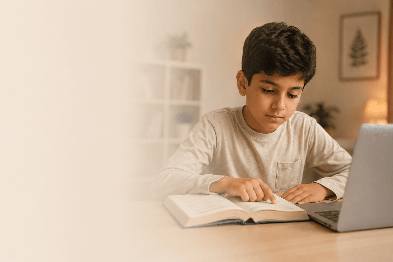 Student mastering Arabic and Quran reading