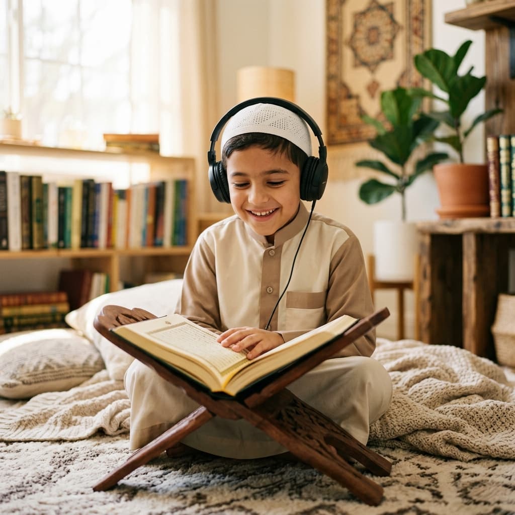 Student reading Quran